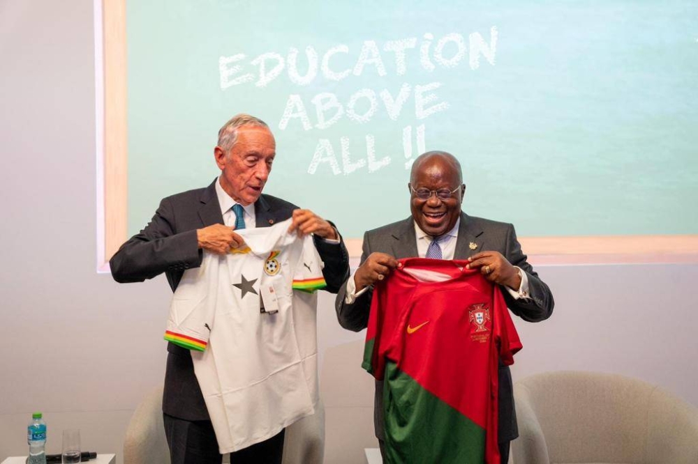 Following their comments, Portugal President Marcelo Rebelo de Sousa and Ghana's President Nana Akufo-Addo exchanged jerseys at an event hosted by Education Above All (EAA) Foundation inside the FIFA Fan Festival.
