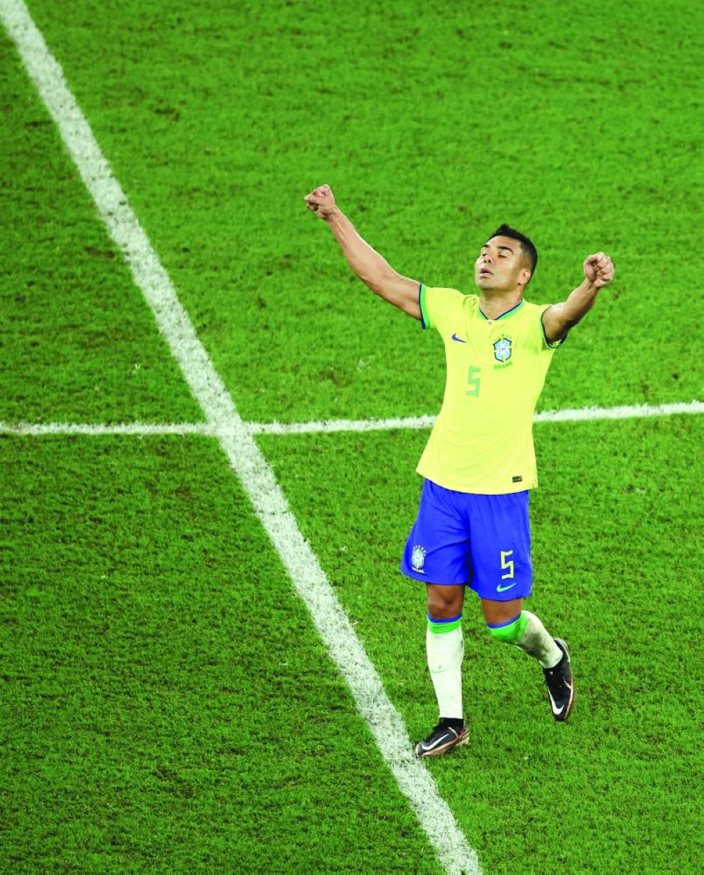 Soccer Football - FIFA World Cup Qatar 2022 - Group G - Brazil v Switzerland - Stadium 974, Doha, Qatar - November 28, 2022
Brazil's Casemiro celebrates after the match REUTERS/Marko Djurica     TPX IMAGES OF THE DAY