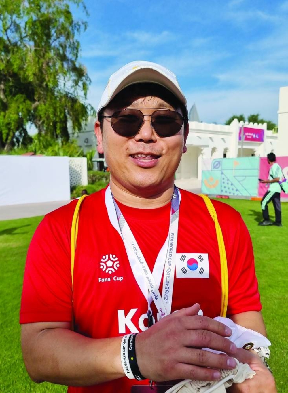 Tuni Hao from South Korea at the FFF football pitch Tuesday. PICTURE: Joey Aguilar