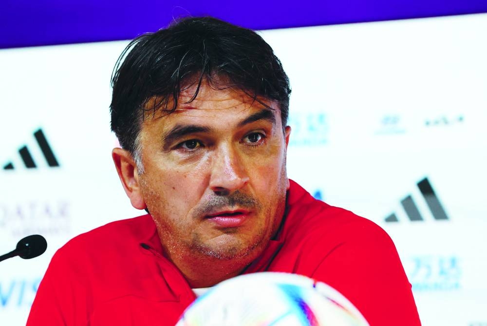Croatia coach Zlatko Dalic speaks at a press conference at the Main Media Centre, Doha, yesterday.