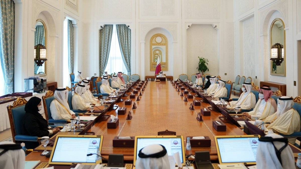 HE the Prime Minister and Minister of Interior Sheikh Khalid bin Khalifa bin Abdulaziz al-Thani chairs the Cabinet's regular meeting at its seat at the Amiri Diwan on Wednesday.