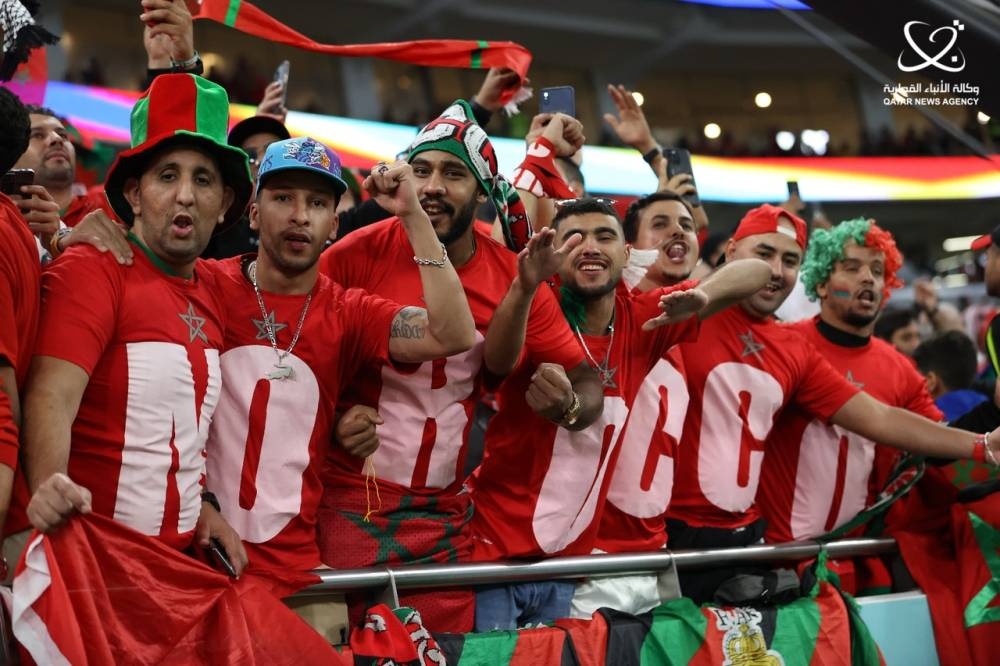 Moroccan supporters at Al Thumama Stadium