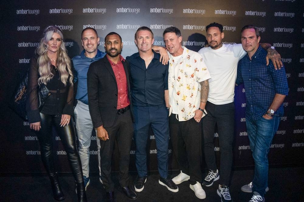 Kaylyn Kyle, Joe Cole, Robbie Keane, Wayne Bridge, Jermaine Jones, Jason McAteer at Amber Lounge