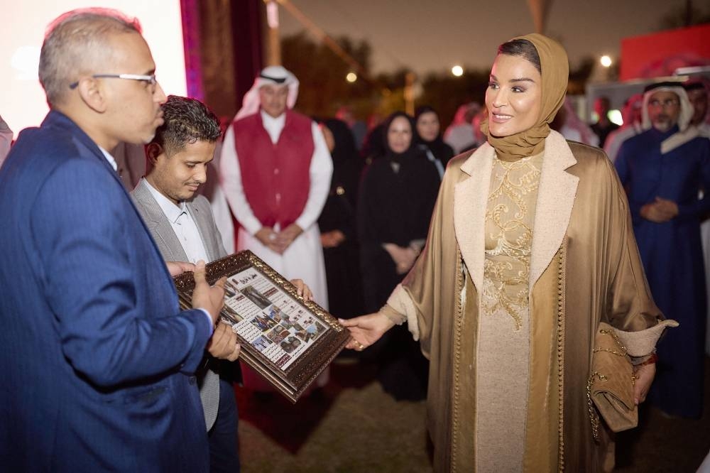 Her Highness Sheikha Moza bint Nasser attends the opening ceremony of the second edition of Dreesha Performing Arts Festival. 