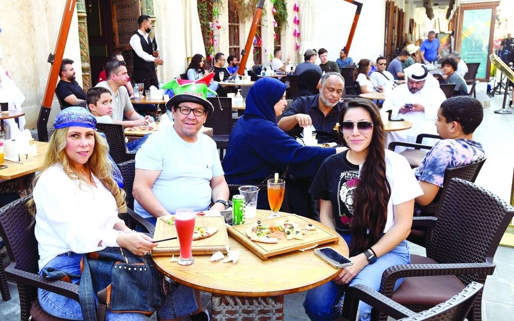 Foreign customers at an eatery