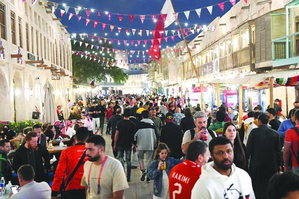 A crowded Souq Waqif