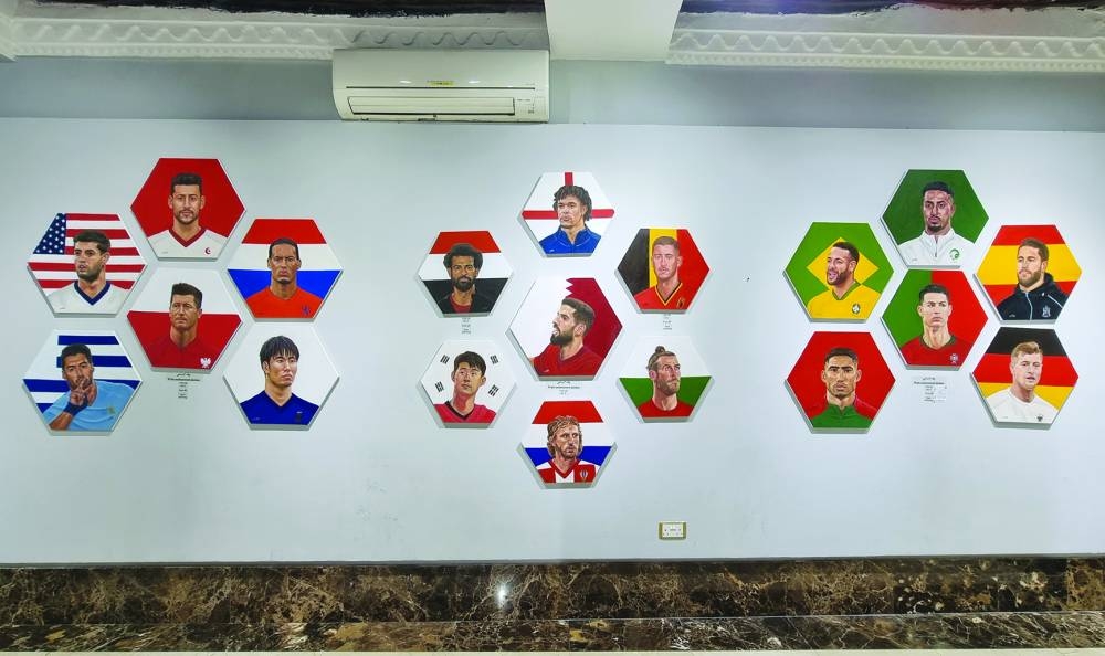 Wafa Elsebaie's portraits of football players.