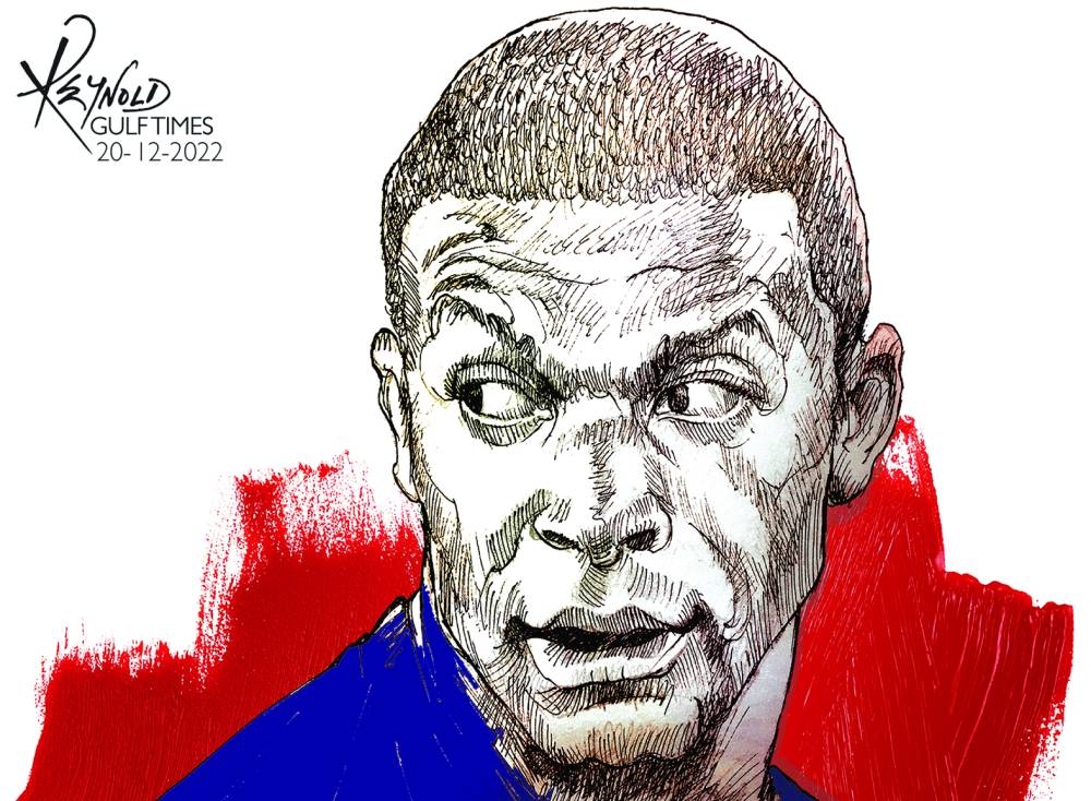 Kylian Mbappe. (Illustration by Reynold/Gulf Times)