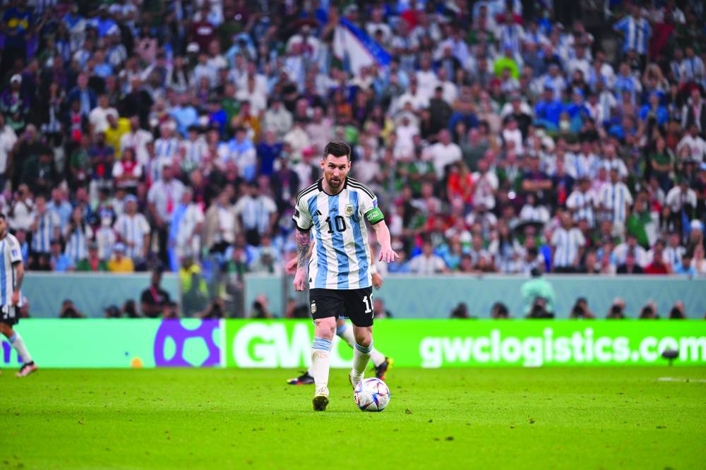 GWC LED Board during the FIFA World Cup Qatar 2022 Group C match between Argentina and Mexico at Lusail Stadium on November 26. PICTURE Oliver Hardt-FIFA .