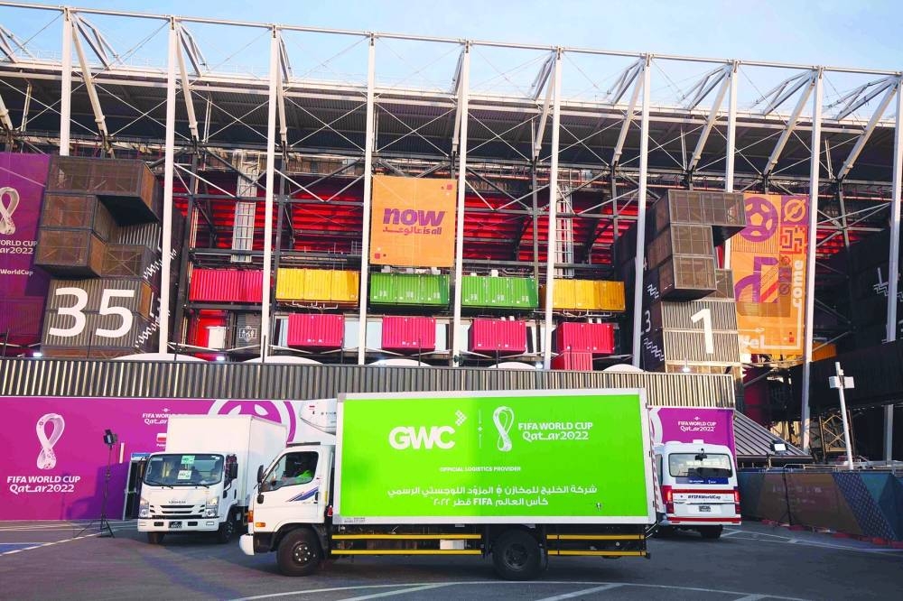 GWC unloading equipment Knowledge Capture at on November 30 in Doha. PICTURE Gonzalo Arroyo-FIFA