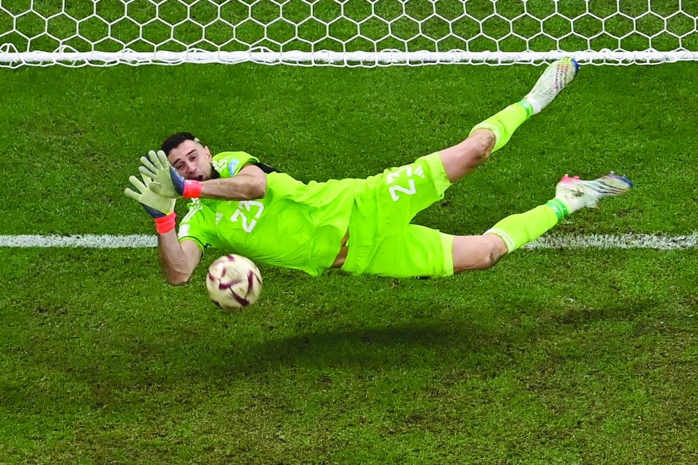 Goalkeeper Emiliano Martinez has won four out of five shoot-outs in his career, and all three with Argentina. (AFP)