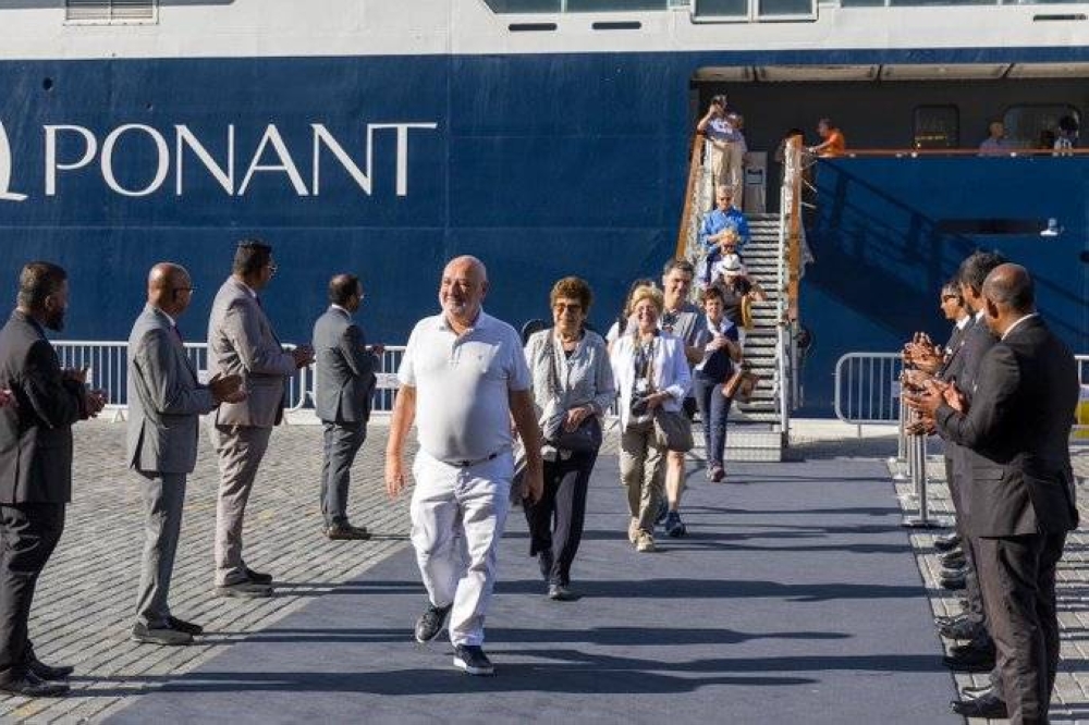 Le Bougainvilie docked at Doha Port