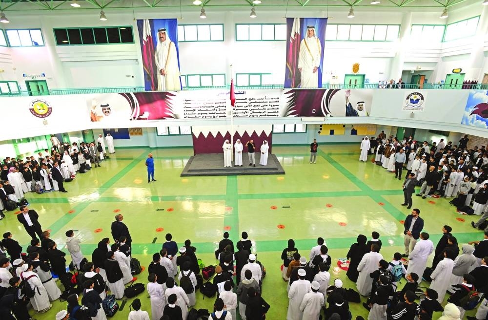 The students were welcomed back to schools at the morning gathering