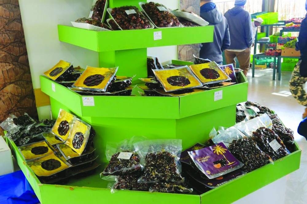 A variety of local dates on display at the week-long Honey and Dates Festival which opened Thursday at Al Mazrouah Yard. Supplied picture.