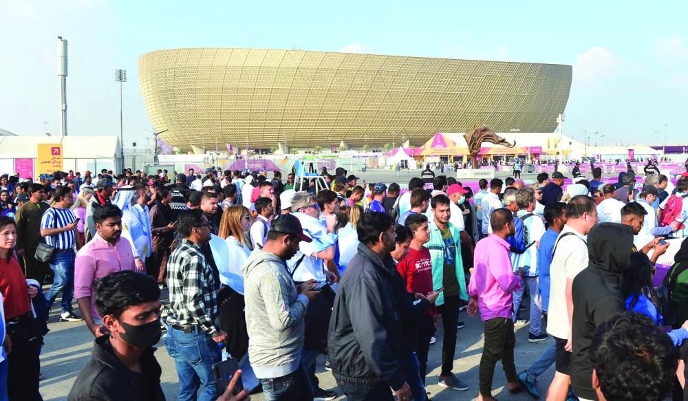 An exterior view of the Lusail Stadium, the largest facility used for the FIFA World Cup Qatar 2022. PICTURES: Shaji Kayamkulam.