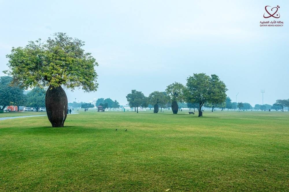 Rainy and cloudy conditions in Doha Tuesday. PICTURES: Shaji Kayamkulam and QNA