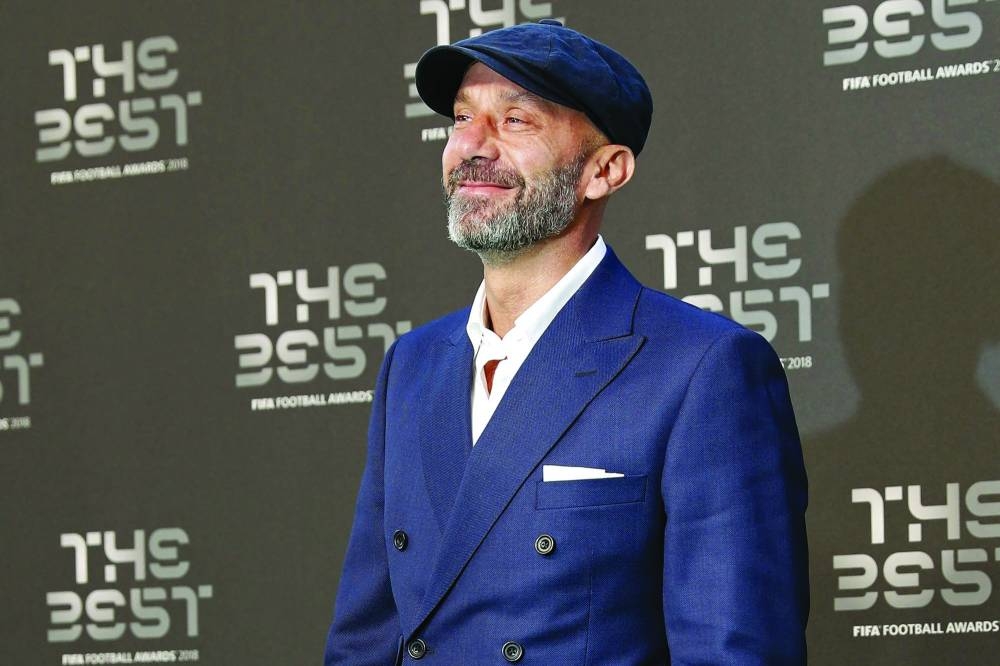 Gianluca Vialli spent eight seasons at Sampdoria before joining Juventus in 1992 for a then world record 16.5mn euros. He won the Champions League with Juventus before joining Chelsea in 1996 and becoming player-manager in 1998. (AFP)

