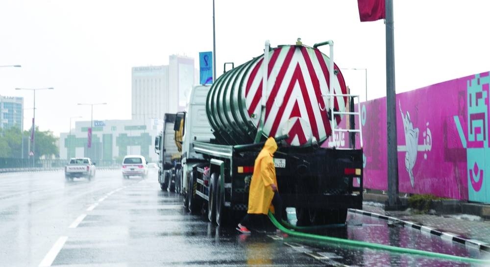 Rainwater removal and road cleanup works in progress. PICTURES: Shaji Kayamkulam and supplied