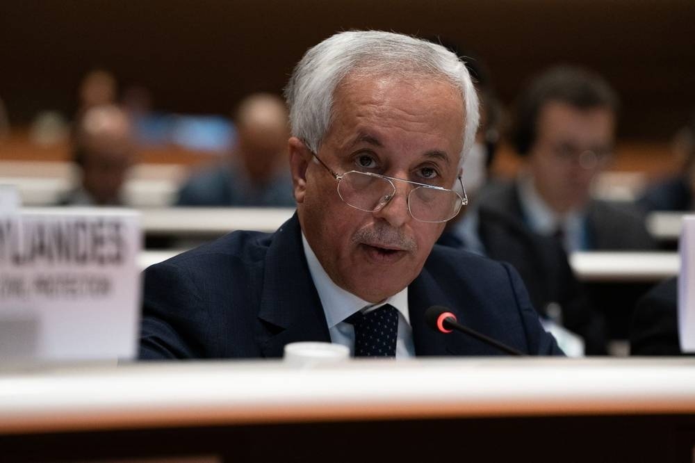 HE Sultan bin Saad al-Muraikhi speaking at the International Conference on a Climate Resilient Pakistan in Geneva.