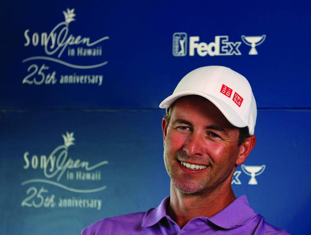 Adam Scott of Australia during a press conference before a practice round prior to the Sony Open in Hawaii at Waialae Country Club in Honolulu, Hawaii. (AFP)