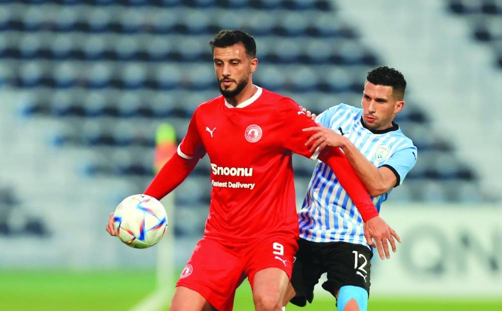 Action from Al Arabi's QNB Stars League clash against Al Wakrah at Al Wakrah Stadium yesterday. Al Arabi won 2-1.