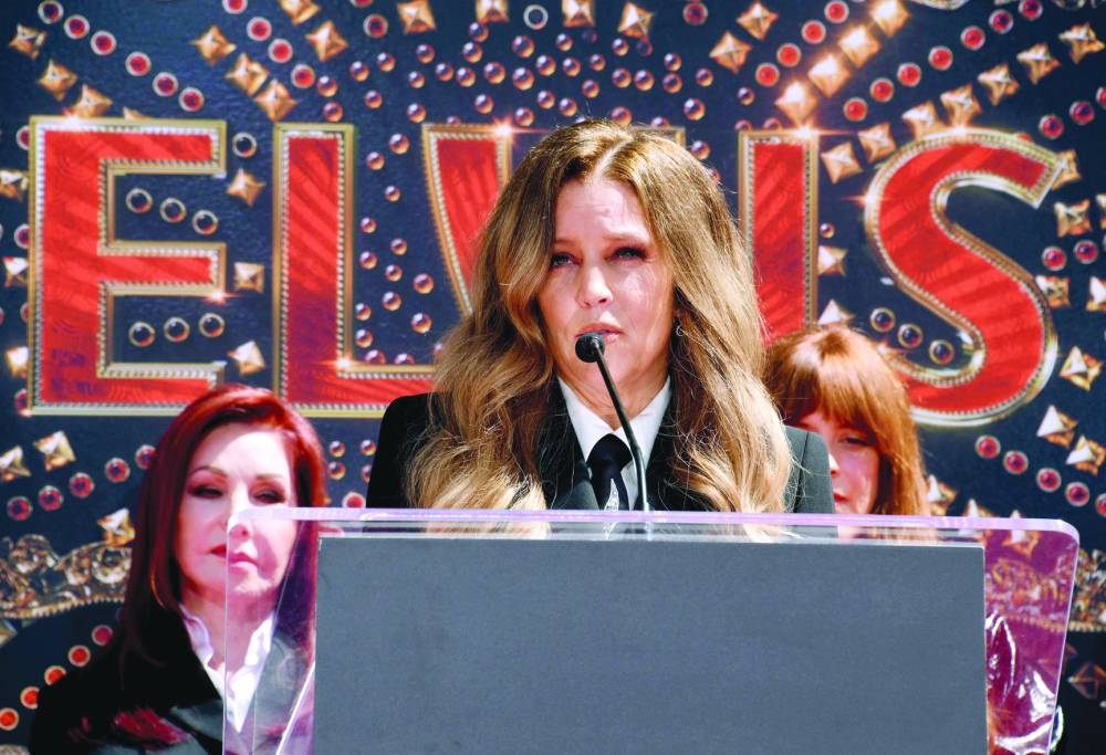 This June 21, 2022 picture shows Lisa Marie Presley at the Handprint Ceremony honouring Priscilla Presley, Lisa Marie Presley and Riley Keough at the TCL Chinese Theatre in Hollywood.