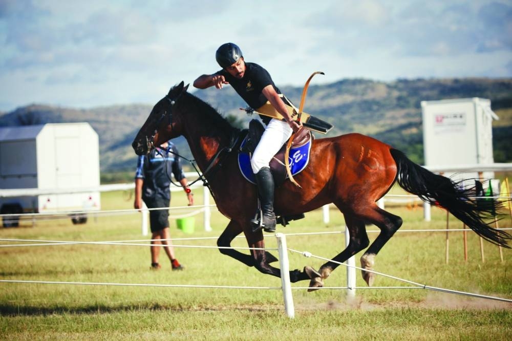 Badr Mubarak al-Marri in action during competition