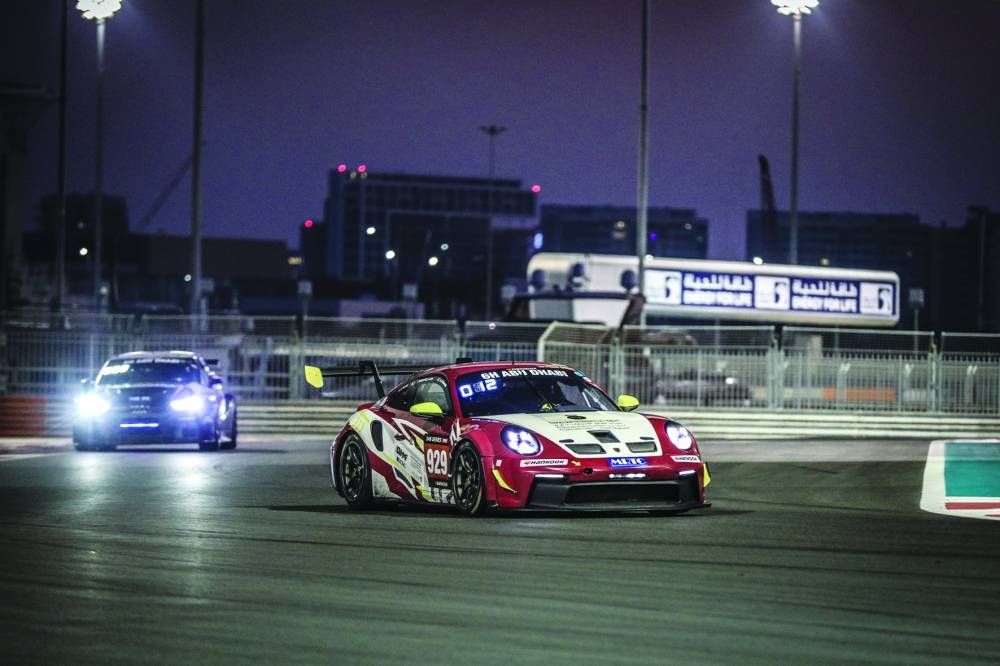 QMMF’s Team Thuraya during a practice session for the Abu Dhabi 6H race at the Yas Marina Circuit in Abu Dhabi on Friday.
