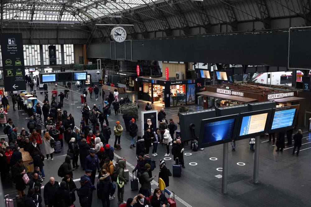 All traffic from Gare de l'Est, which serves routes to Germany, eastern France and is a key local train commuter hub, was cut for the entire day, operator SNCF said. (AFP)