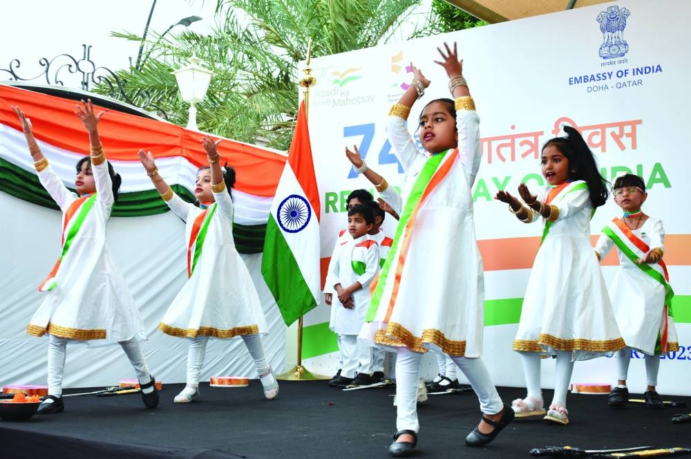 A patriotic dance by children.