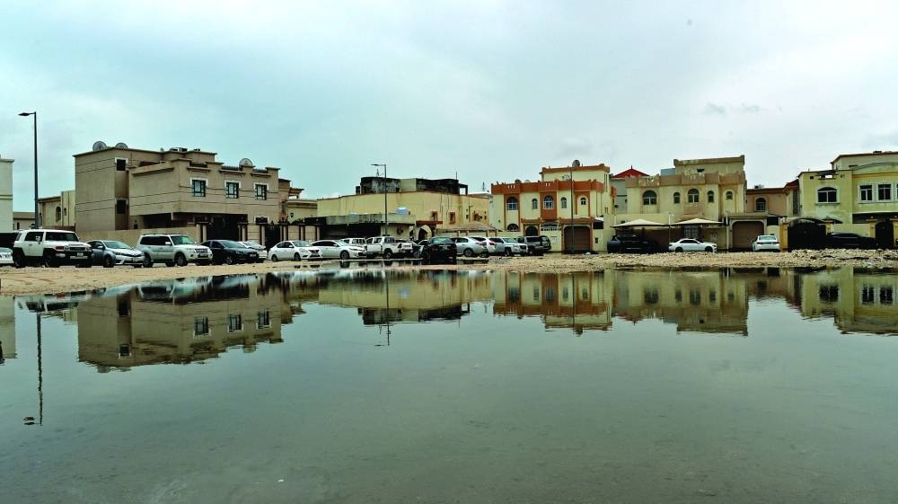The showers have formed temporary pools at many open grounds across Qatar. PICTURE: Shaji Kayamkulam