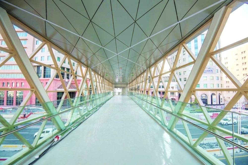 The pedestrian bridge across C Ring Road