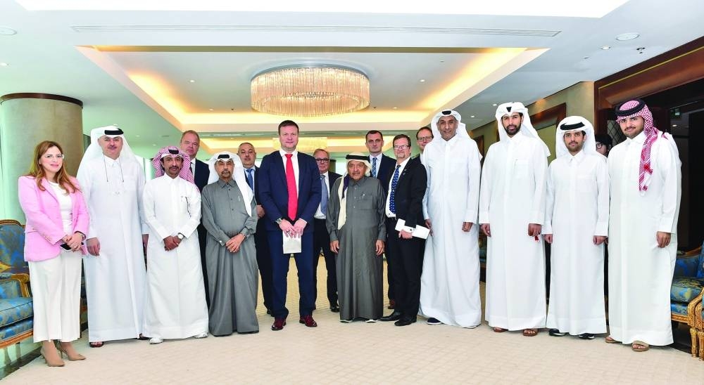 QBA officials and members joining Ville Skinnari, Finland’s Minister of Development Co-operation and Foreign Trade, and the ambassador of the Republic of Finland to the State of Qatar Pekka Voutilainen.