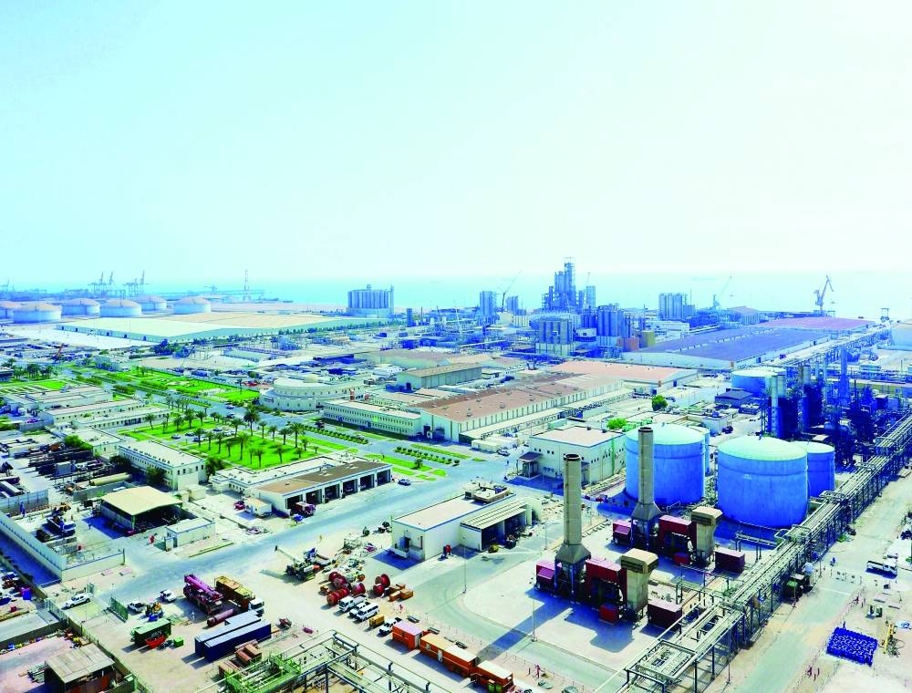 An aerial view of Qapco facilities in Mesaieed (file). IQ's group revenue has grown significantly by 28% year-on-year to QR25.8bn, which remained the highest since inception.