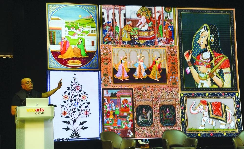 Tarun Tahiliani speaking at the event. PICTURE: Shaji Kayamkulam