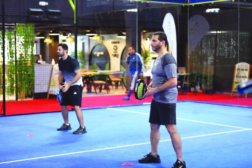 A moment from the Padel mini tournament organised by Qatar Rail