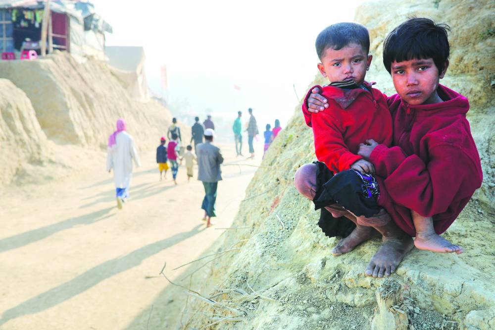 Rohingya refugee children at the Jamtoli camp in Cox’s Bazar.