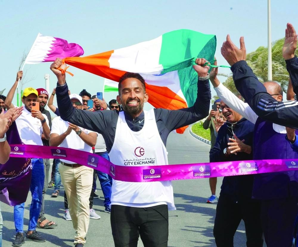 Shakeer Cheerayi finishing the run.