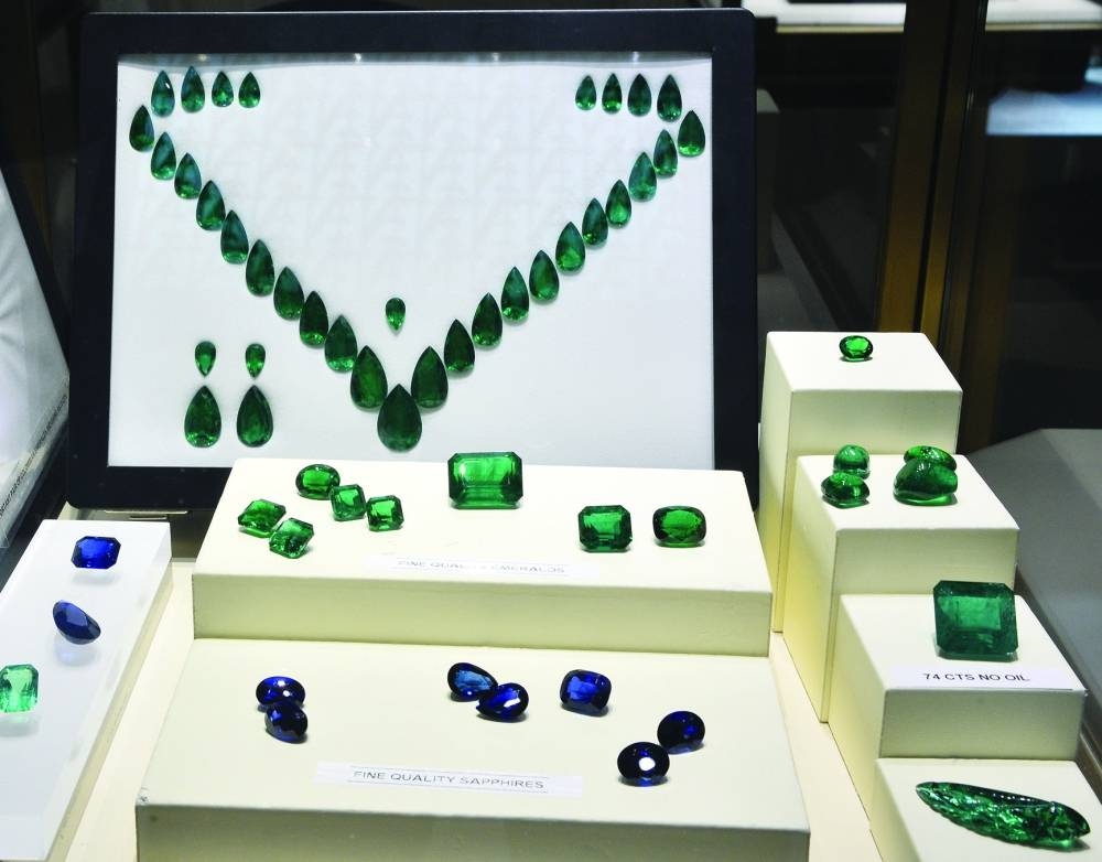 Precious gemstones on display at the Alfardan pavilion. PICTURE: Shaji Kayamkulam