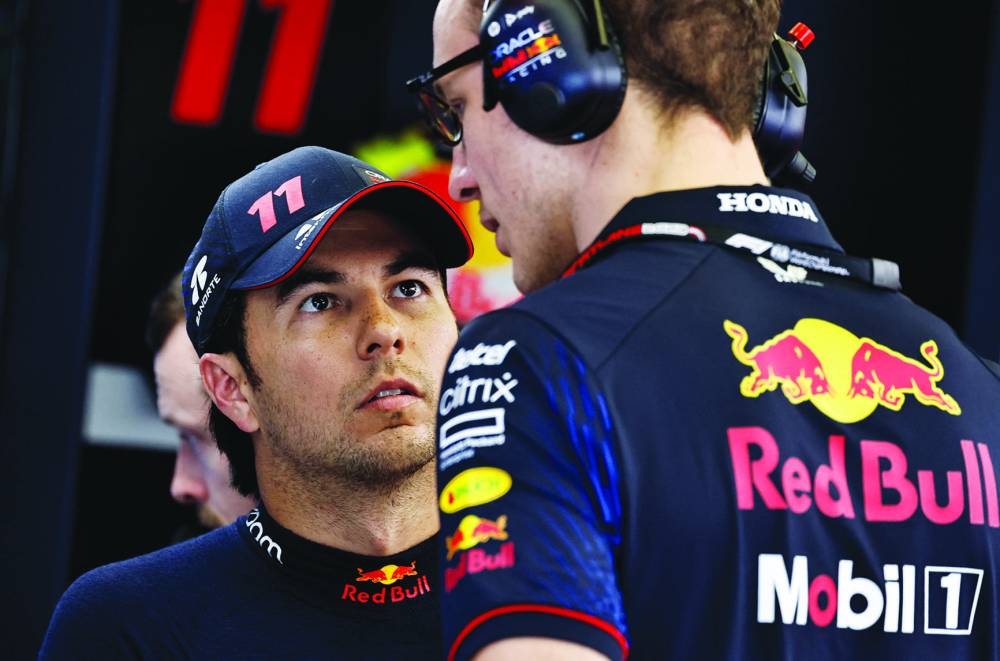Red Bull's Sergio Perez during testing at Bahrain International Circuit, Sakhir, Bahrain. (REUTERS)