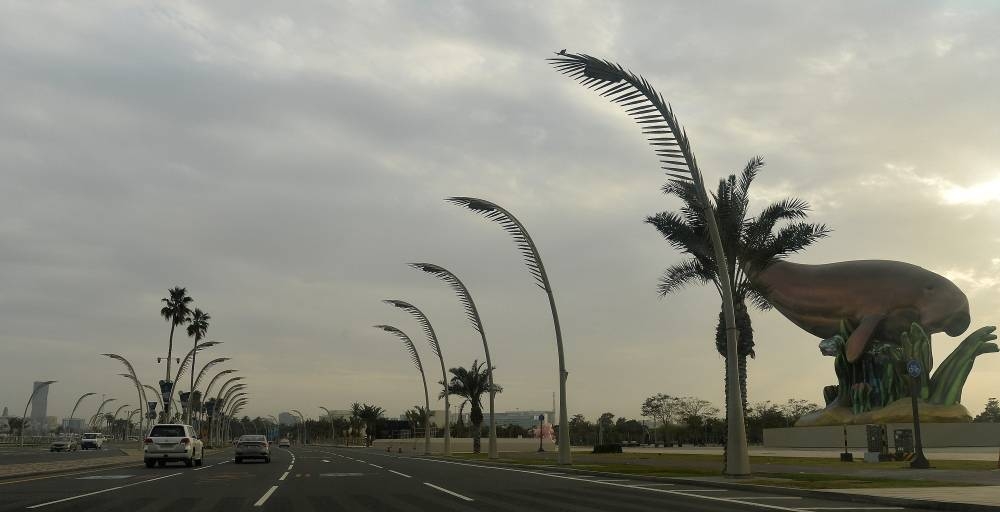 Overcast conditions in Doha Sunday, while the Met department said rain had been observed in some northern offshore areas. PICTURE: Shaji Kayamkulam