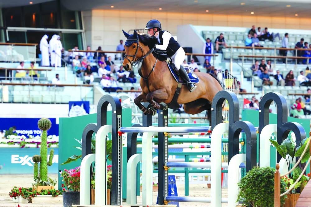 Great Britain’s Jodie Hall McAteer won the CSI5* against the clock 1.45m class with Kimosa van het Kritrahof.
