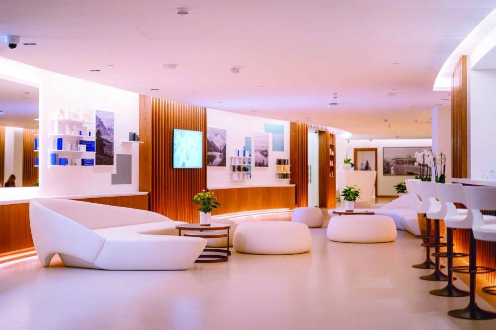 An interior view of Clinique La Prairie.