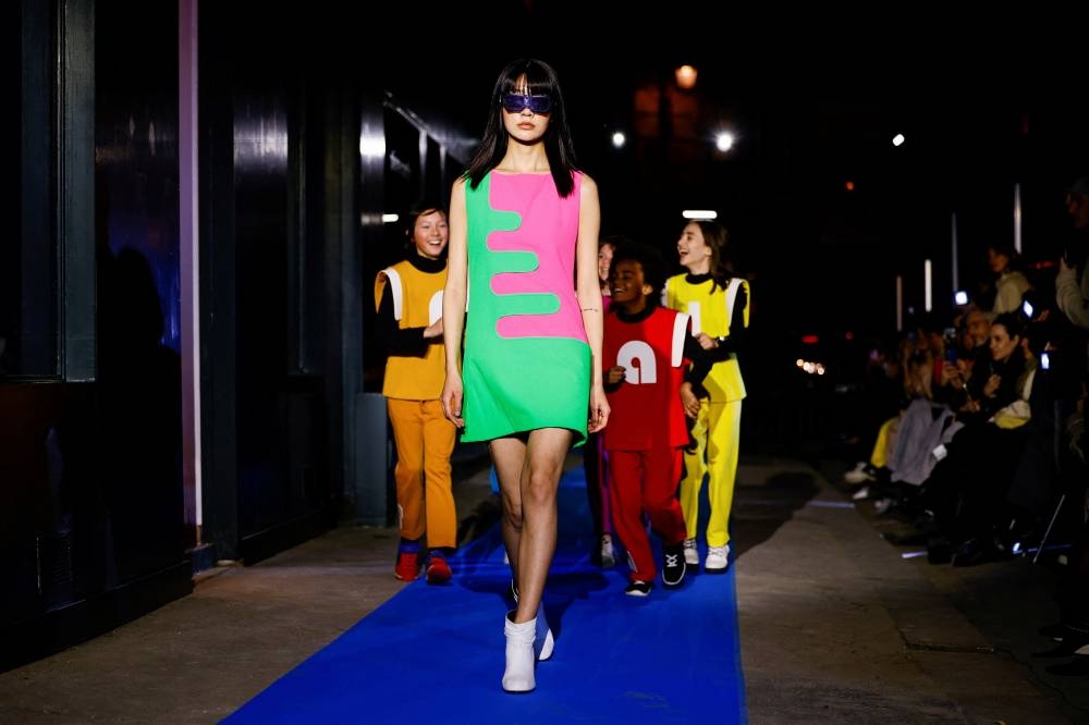 A model presents a creation of Pierre Cardin Fall-Winter 2023/2024 Women's ready-to-wear collection show during Paris Fashion Week in Paris, France, March 5, 2023. REUTERS/Sarah Meyssonnier