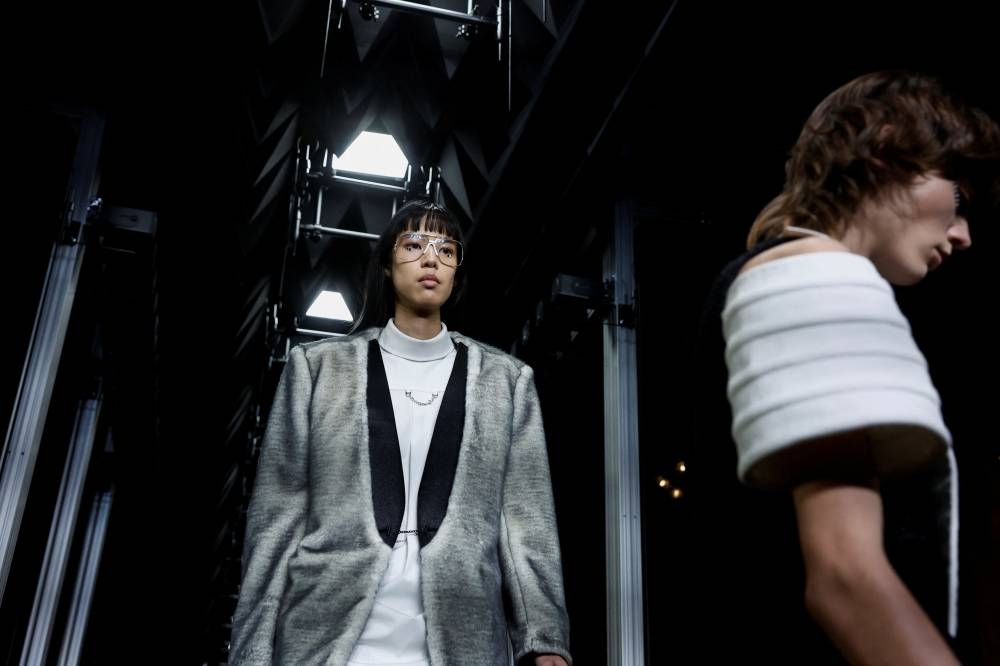 A model presents a creation by designer Nicolas Ghesquiere as part of his Fall-Winter 2023/2024 Women's ready-to-wear collection show for fashion house Louis Vuitton during Paris Fashion Week in Paris, France, March 6, 2023. REUTERS/Benoit Tessier