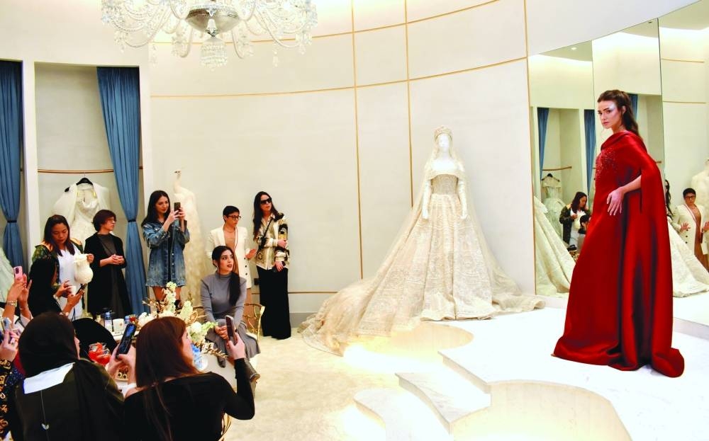 A moment from the trunk show at Amici Di Moda Tuesday. PICTURE: Thajudheen.