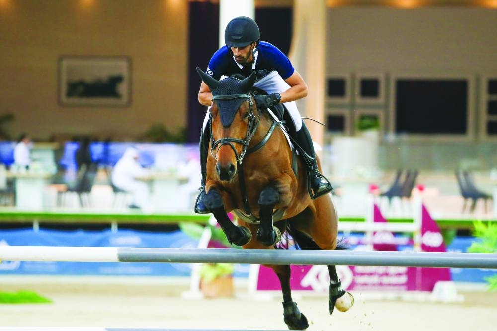 Rashid Towaim al-Marri astride 10-year-old Navaronne won the Medium Tour class during the 11th round of the Longines Hathab Qatar Equestrian Tour at Al Shaqab on Friday. Al-Marri and Navaronne combined to clock the fastest round in 59.16 seconds.  Cyrine Cherif finished second with Brennus Villelongue, while Faleh Suwead al-Ajmi was third onboard Steyburn.