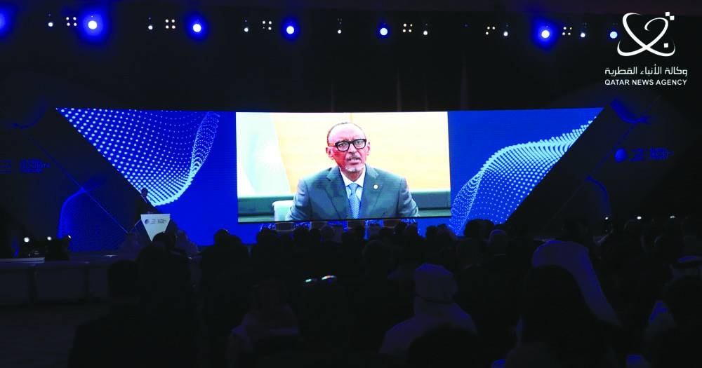 Paul Kagame addressing the forum.