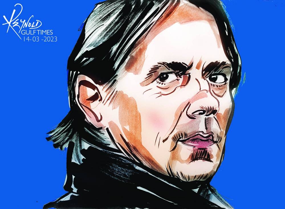 Simone Inzaghi  (Illustration by Reynold/Gulf Times)