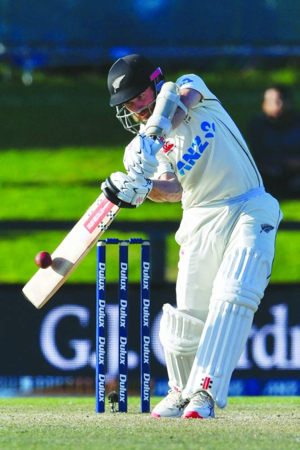 Kane Williamson remained unbeaten on 121, for his 27th Test ton. (AFP) 